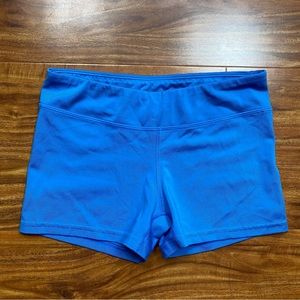 MD Womens Blue Mid Rise Workout Active Stretch Shorts Size Medium Activewear